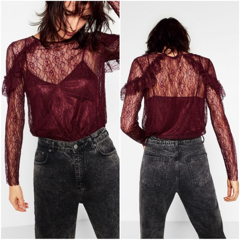 Burgundy Express Lace Top